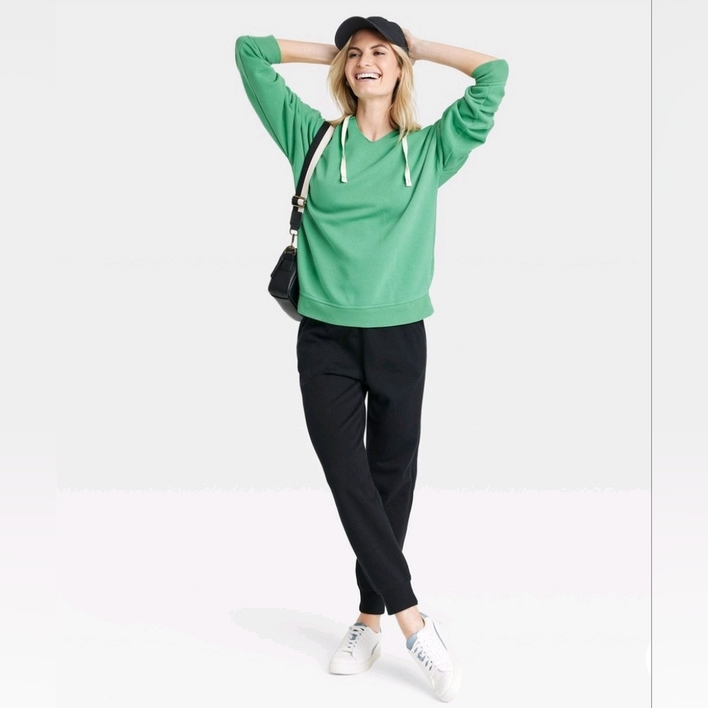 Universal Threads Women's Super Comfy Large Fleece Pullover Sweatshirt Lt Green - Picture 3 of 4